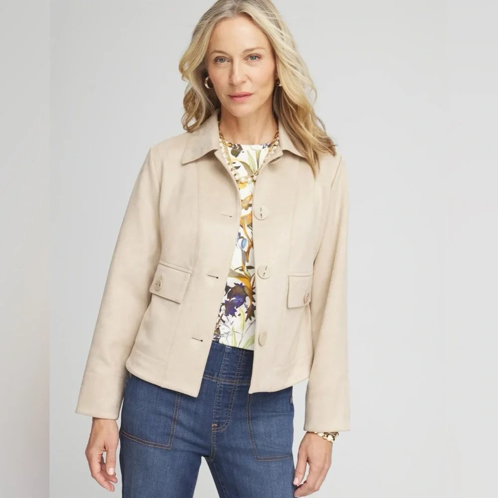 Chico Faux Suede Cropped Jacket